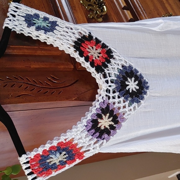 Women's Bohemian Crochet Beach Cover up Size Large 8/10 - Picture 6 of 11